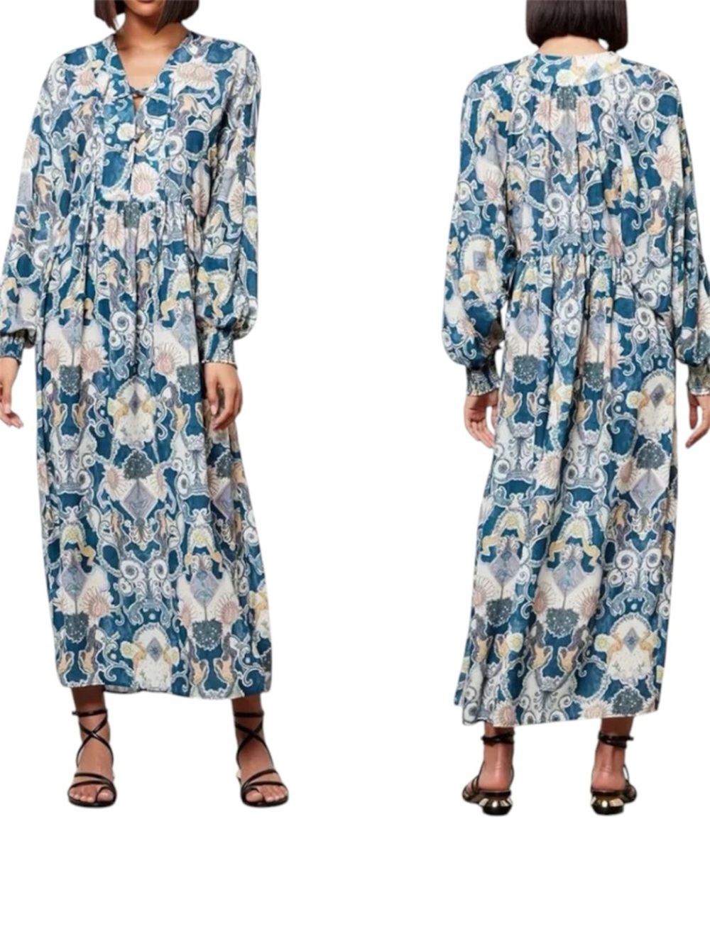 See By Chloé "The Lovers" Tarot Print Lace-Up Maxi Dress
